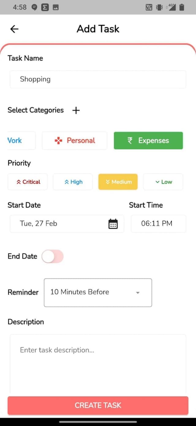To Do (Productivity) app screen 3 of 4 built by MobileappWork